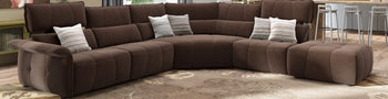 Braune Ecksofas aus Stoff