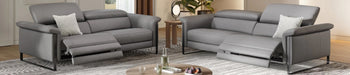 Ledersofa Grau