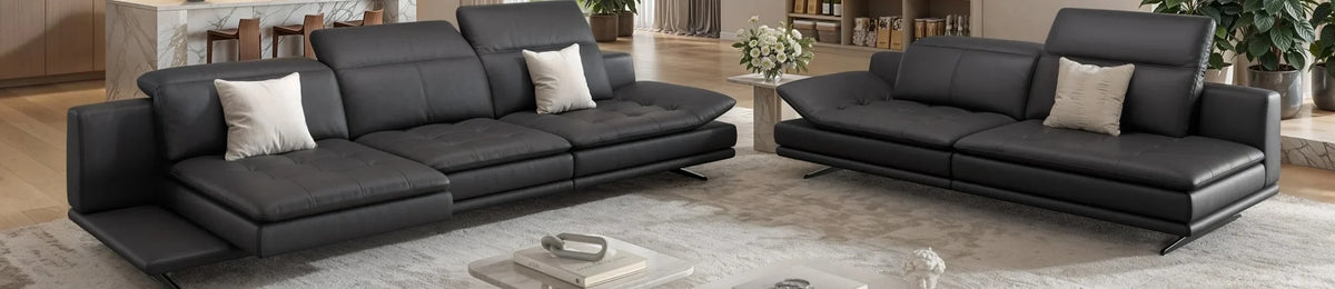 Ledercouch schwarz