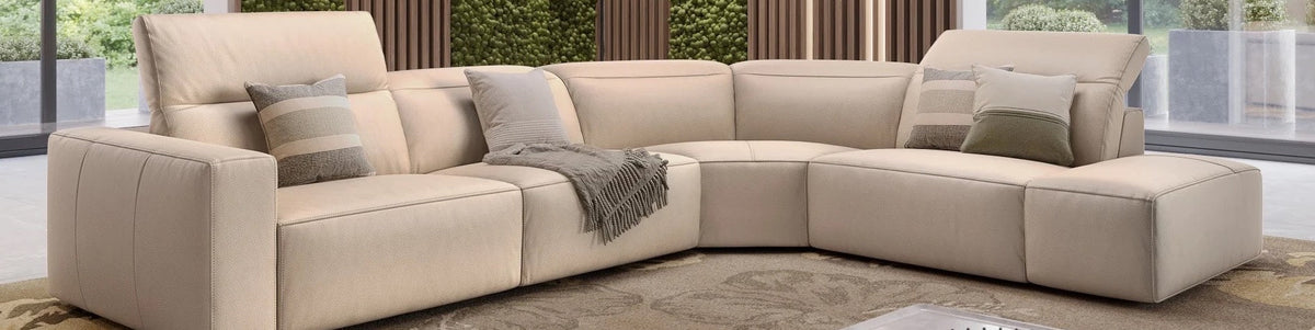 Leder Ecksofas Beige