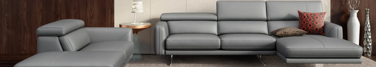 Ecksofas aus Leder mit Relaxfunktion