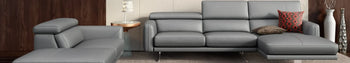 Ecksofas aus Leder mit Relaxfunktion