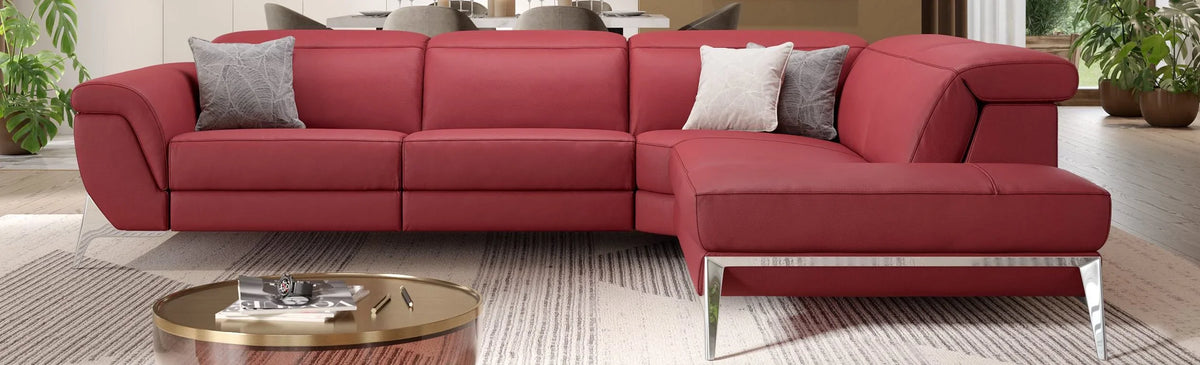Leder Ecksofas Rot
