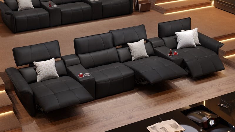 Leder 4-Sitzer Kinosofa mit Paarsitz