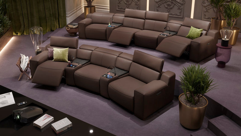 Leder 4-Sitzer Kinosofa mit zwei Mittelkonsolen LORETO – Bild 8