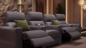 Leder 4-Sitzer Kinosofa mit drei Armlehnen BARI – Bild 3