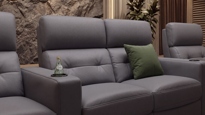 Leder 4-Sitzer Kinosofa Partnersitz BARI – Bild 5
