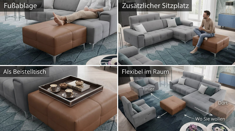 Leder Hocker SALENTO – Bild 5