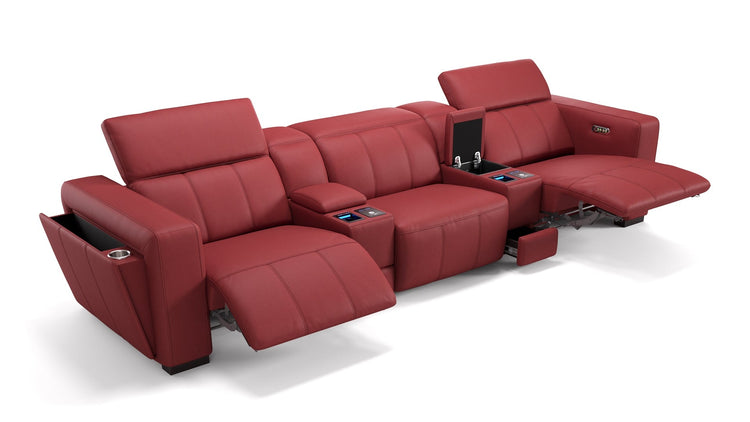 Leder 3-Sitzer Kinosofa mit zwei Mittelkonsolen ANCONA