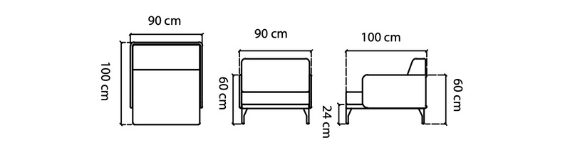 MADEIRA 1-Sitzer – Maßskizze