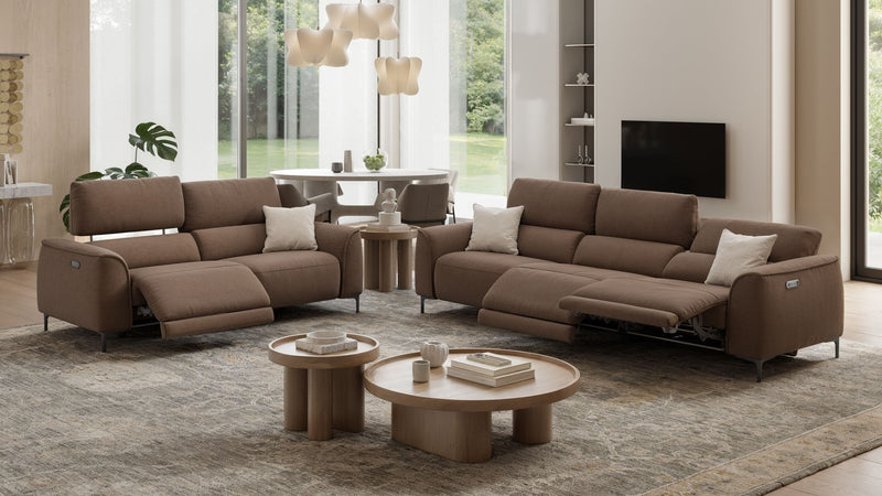 Stoff für Entspannung: 3er-Couch mit USB und Relaxfunktion