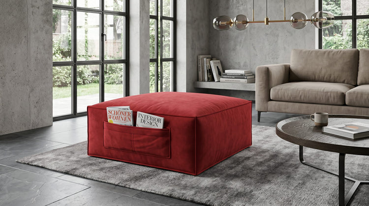 Loreto Beistellhocker Couch – Polsterhocker in Stoff