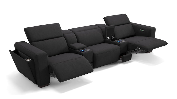 Stoff 3-Sitzer Kinosofa mit zwei Mittelkonsolen ANCONA
