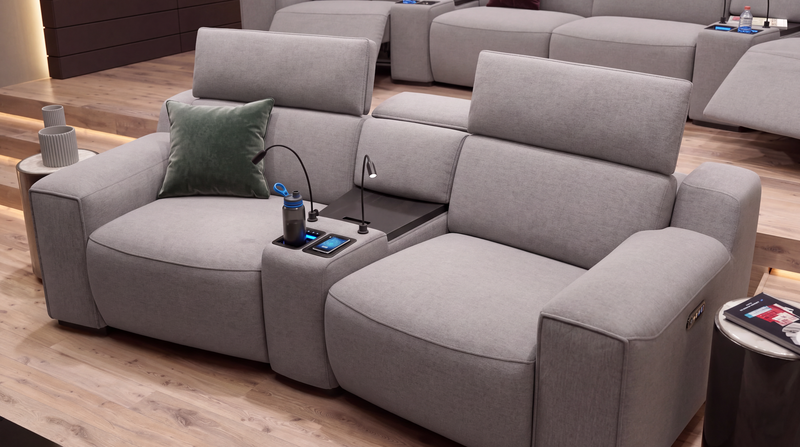 Stoff 2-Sitzer Kinosofa mit einer Mittelkonsole LORETO – Bild 6