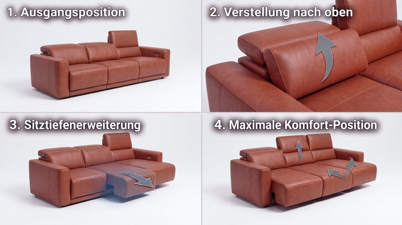 Leder 3-Sitzer XXL VALENZA – Bild 3