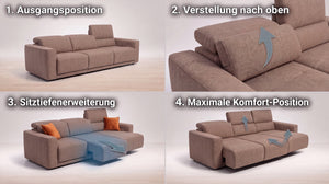 Stoff 3-Sitzer XXL VALENZA – Bild 3