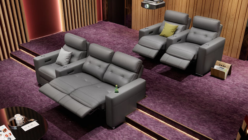 Leder 3-Sitzer Kinosofa mit einer Mittelkonsole MATERA – Bild 5