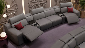 Leder 4-Sitzer Kinosofa mit zwei Mittelkonsolen LORETO – Bild 3