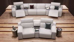 Leder 4-Sitzer Kinosofa mit zwei Mittelkonsolen LORETO – Bild 5