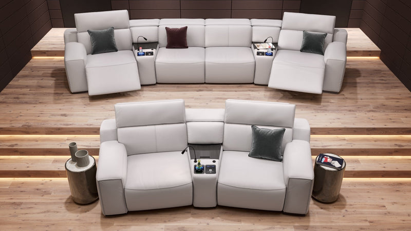 Leder 4-Sitzer Kinosofa mit zwei Mittelkonsolen LORETO – Bild 5