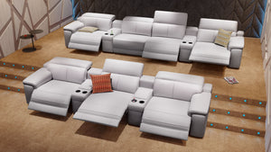 Leder 3-Sitzer Kinosofa mit zwei Mittelkonsolen SORA – Bild 3