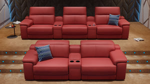 Leder 3-Sitzer Kinosofa mit zwei Mittelkonsolen SORA – Bild 6