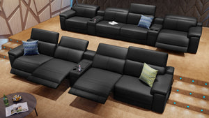Leder 4-Sitzer Kinosofa mit zwei Mittelkonsolen SORA – Bild 6