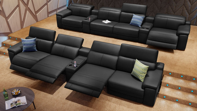 Leder 4-Sitzer Kinosofa mit zwei Mittelkonsolen SORA – Bild 6
